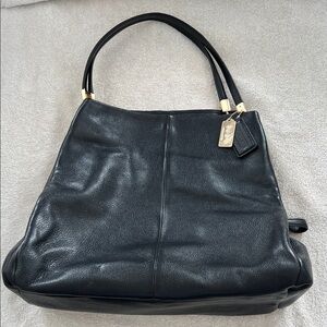 Coach Black Leather Tote Bag